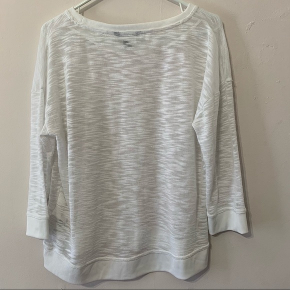 🧡3/$30 Joe Fresh White Sheet Quarter Sleeve Top - Picture 4 of 6